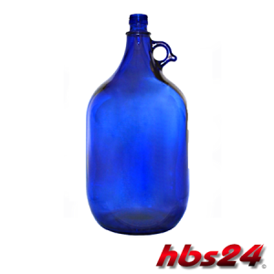 Glasballon Henkelflasche blau 5 Liter -  4 Stück