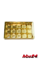 Pralinen Schachtel Gold rechteckig für 15 Pralinen- hbs24